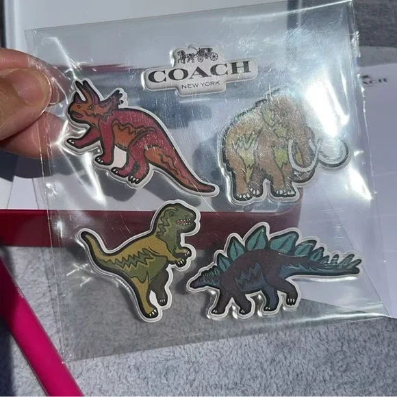 New Coach Dinosaur Tin Box Notepad Set with Stickers & Pen